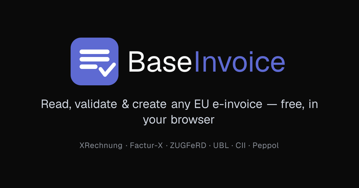 EU E-Invoice Sample Files — Download UBL & CII XML | BaseInvoice